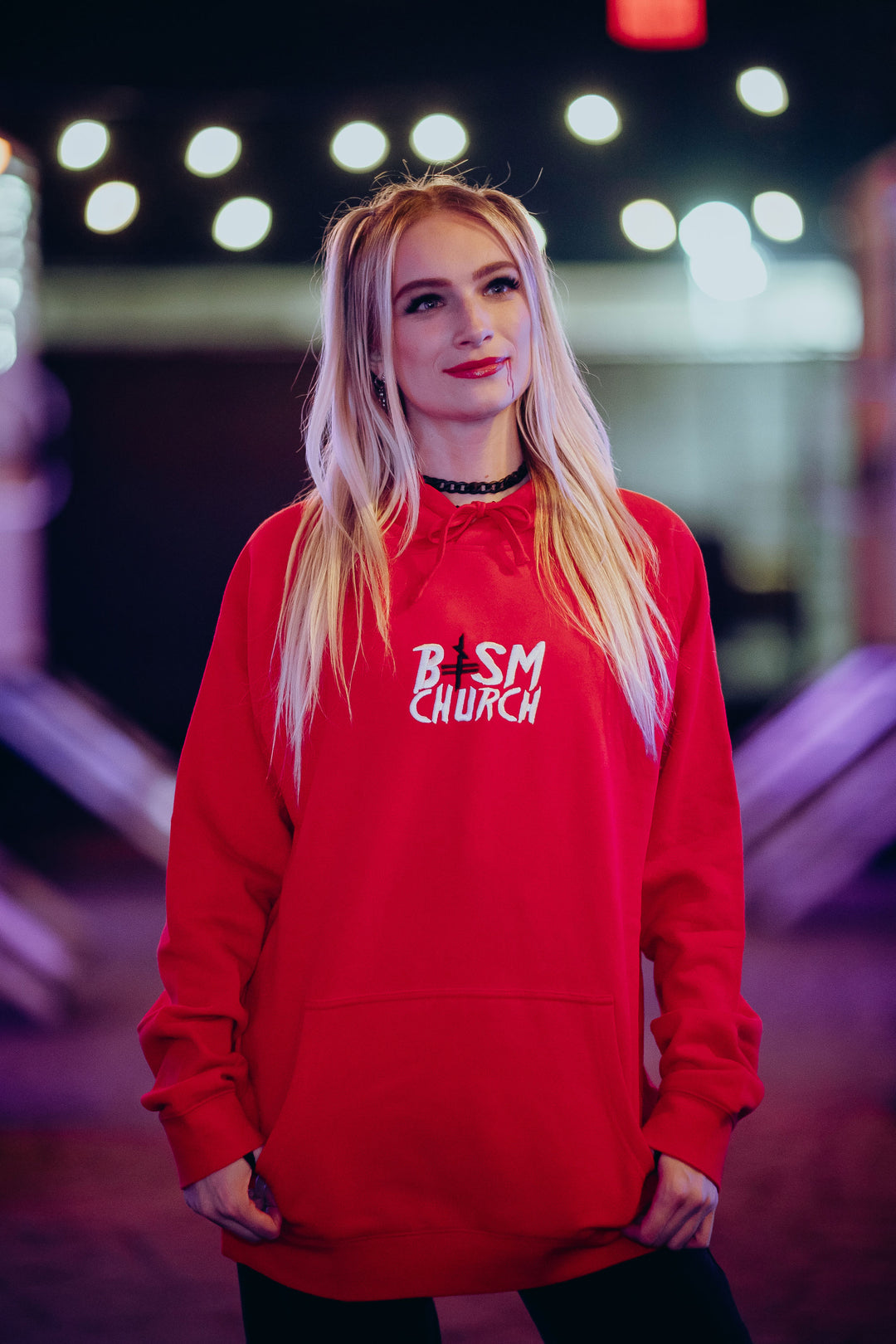PRESALE: BTSM - OMEN Embroidered Red Hoodie