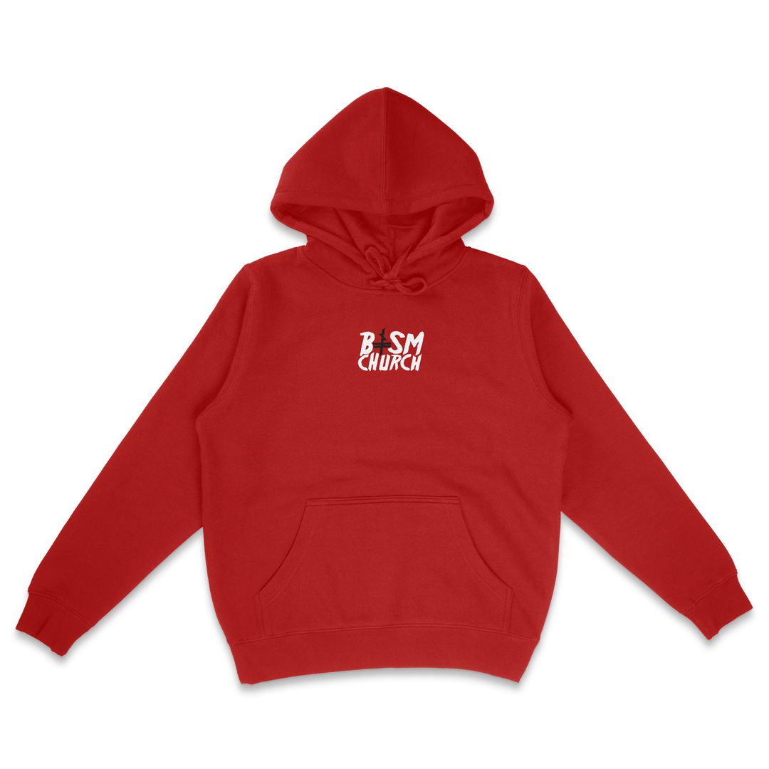 PRESALE: BTSM - OMEN Embroidered Red Hoodie