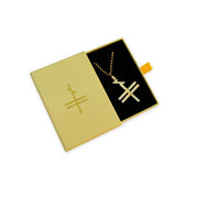 Gold Community Cross Necklace with Custom Case